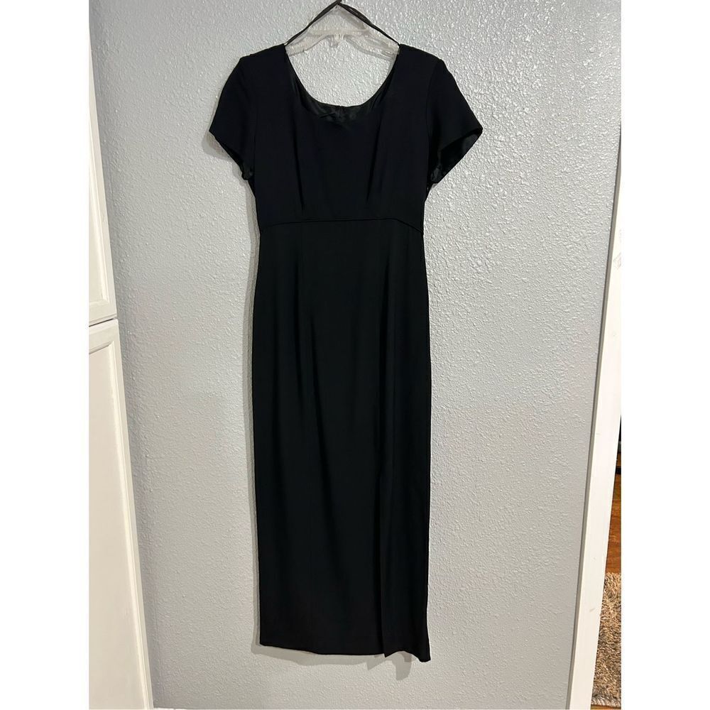 Jeffrey & Dara Women's Vintage 80's Tom Barra Ball Gown Maxi Dress Black Size 8